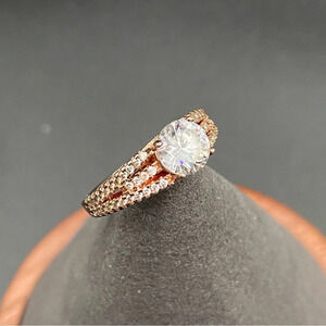 Rose Gold CZ Fashion Ring Size 8